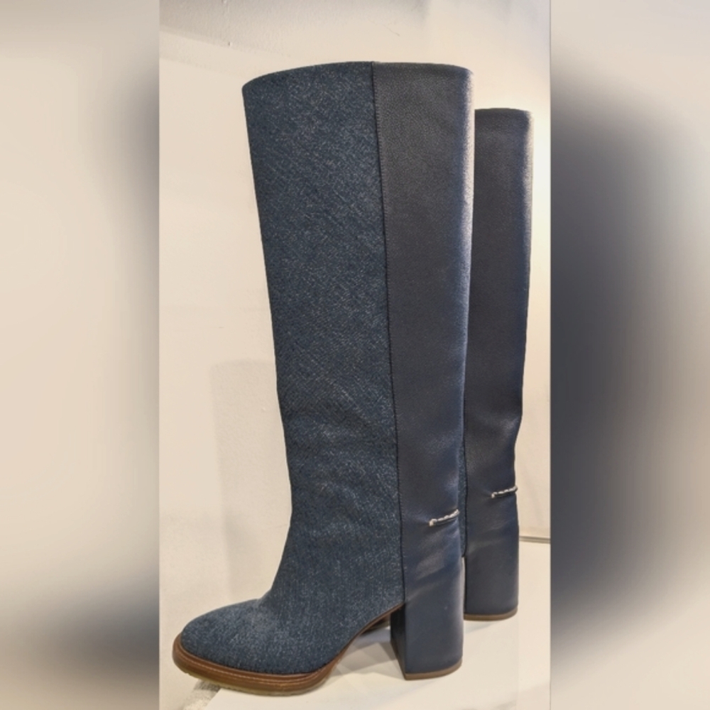 See By Chloe Denim Blue Knee-High Boots - Picture 4 of 9